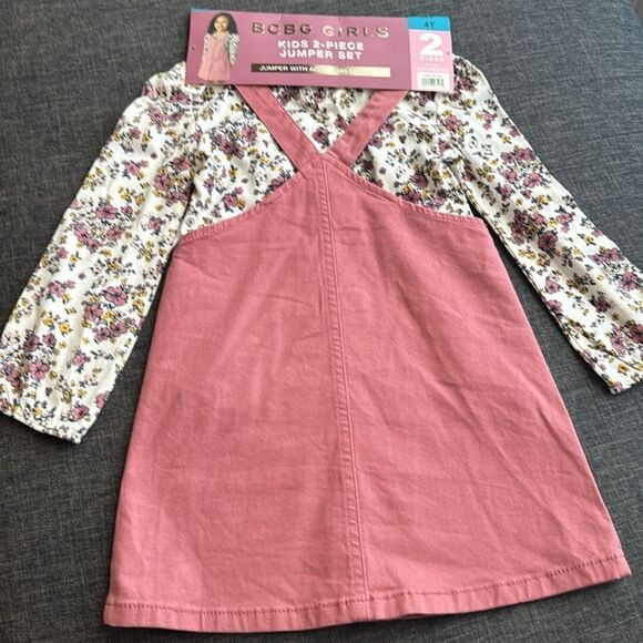 BCBG Jumper Set Girls Kids 4T 2 Piece Dusty Rose New - Picture 6 of 7